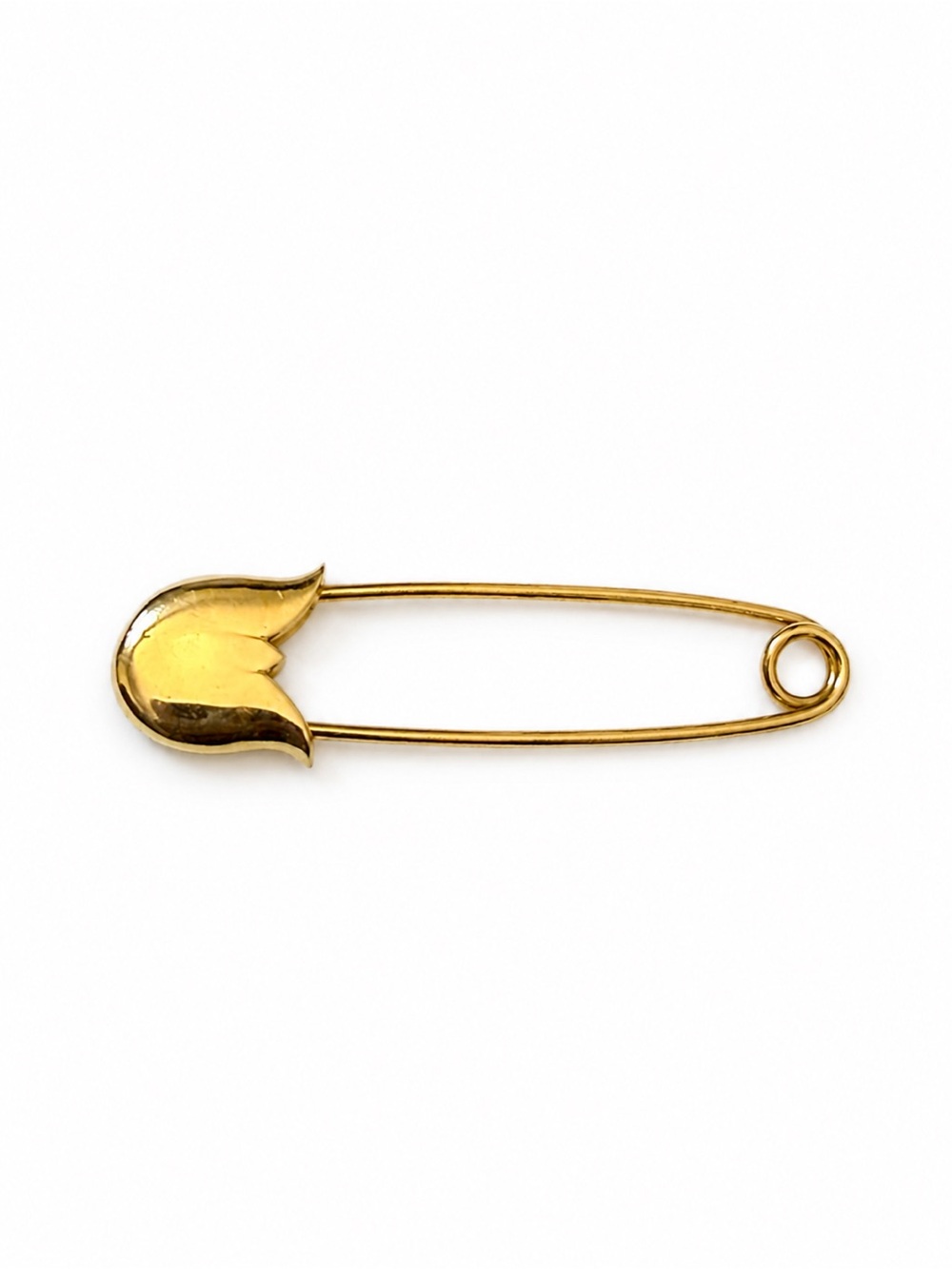 14k Yellow Gold fine jewelry solid Safety Pin Brooch Charm Holder